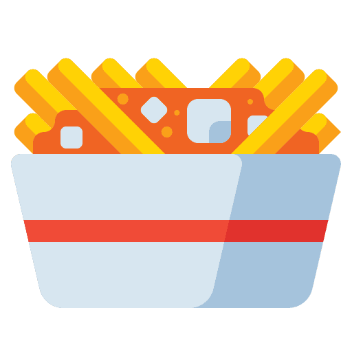 Poutine food and restaurant eating gastronomy icon