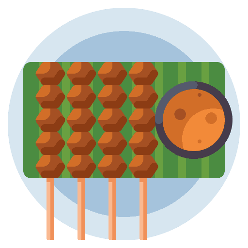 Satay oriental food asian food cuisine icon