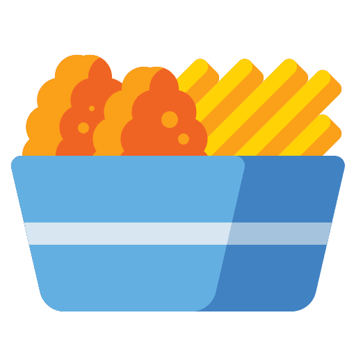 Fish and chips eating french fries hot food icon