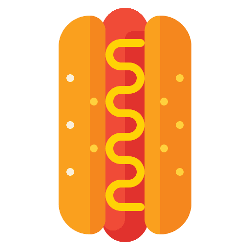 Hot dog ketchup sausage junk food icon