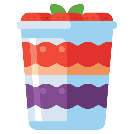 Parfait summer food and restaurant sundae icon