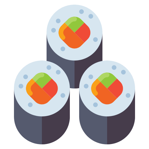 Sushi raw sushi food and restaurant icon