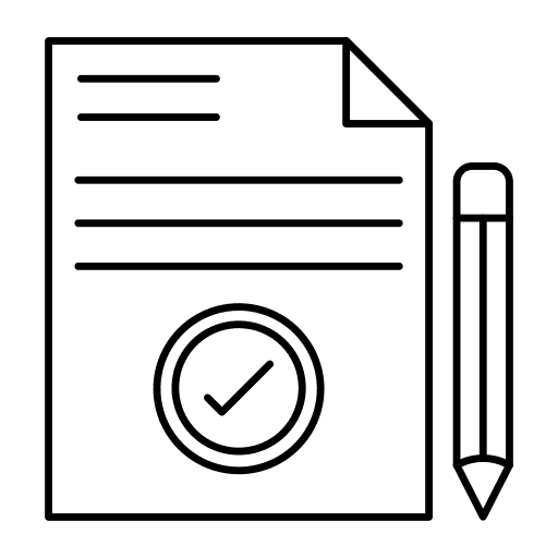 Document verified pencil checked icon