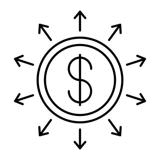 Dollar arrows dollar business and finance icon