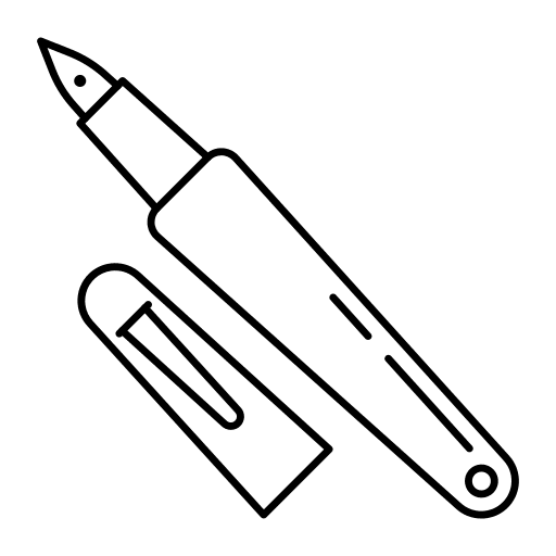 Fountain pen ink education writing tools icon