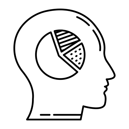 Mind user pie chart think icon