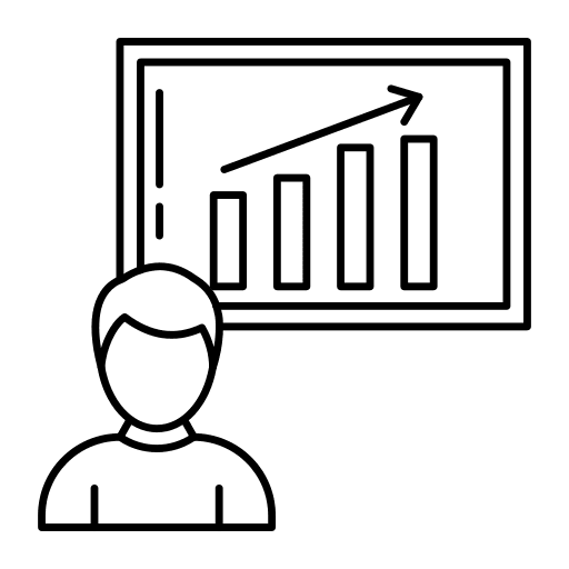 Presentation employee man growth icon