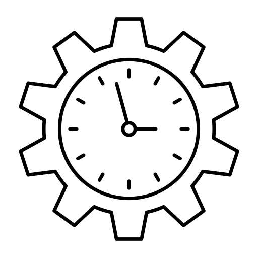 Time management gear time management setting icon