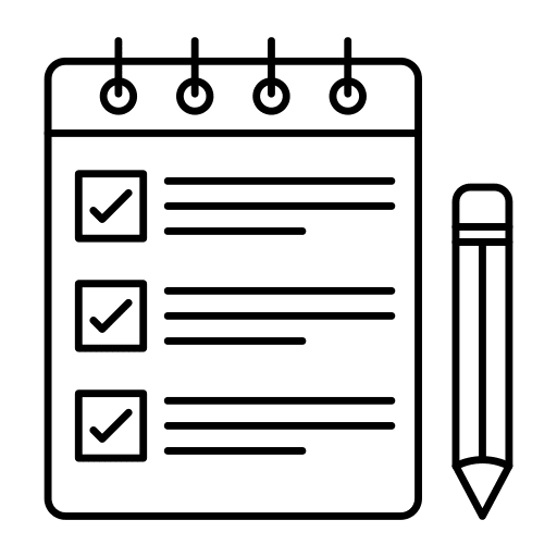 Notebook files and folders task list notepad icon