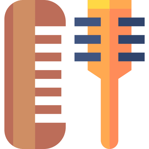 Comb brushing grooming brush icon
