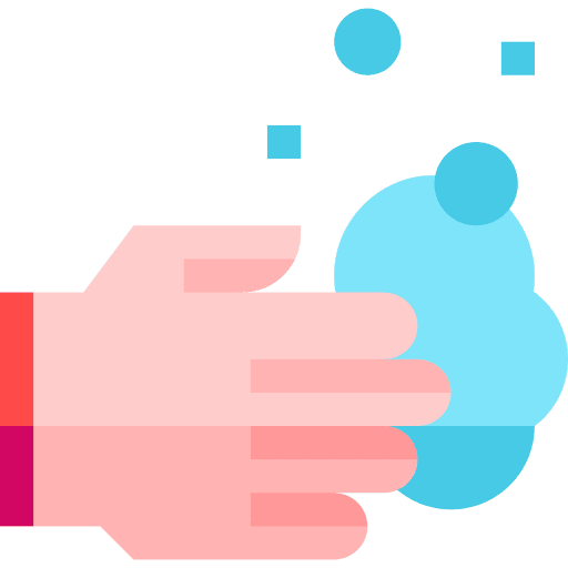 Handwash cleaning washing hands soap bubbles icon