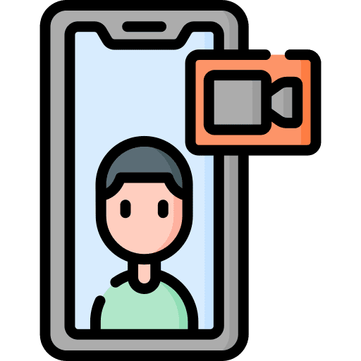 Videocall mobile phone communication contact icon Videocall mobile phone communication contact icon
