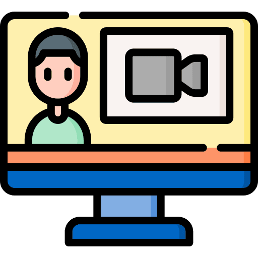 Online meeting communications online video icon Online meeting communications online video icon