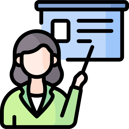Teach presentation user caucasian icon