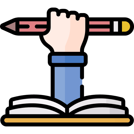 Study reading pencil hand icon
