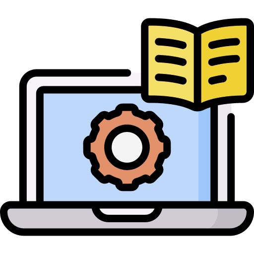 Tutorial gear laptop education icon Tutorial gear laptop education icon