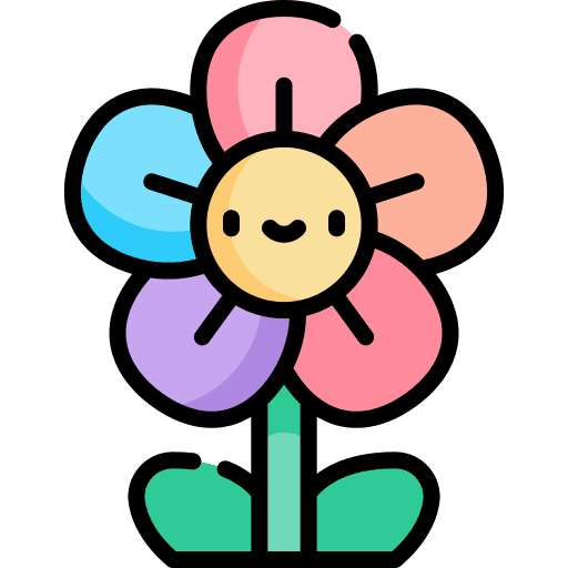 Flower botanical rainbow spring icon