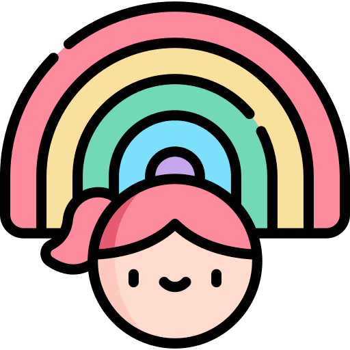 Rainbow girl people happiness icon Rainbow girl people happiness icon