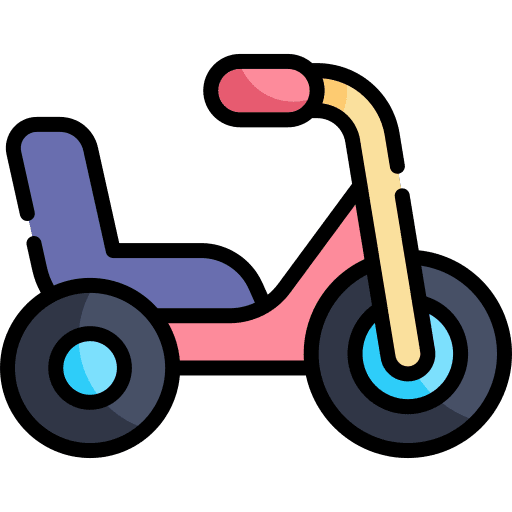 Tricycle transportation vehicle kid and baby icon Tricycle transportation vehicle kid and baby icon