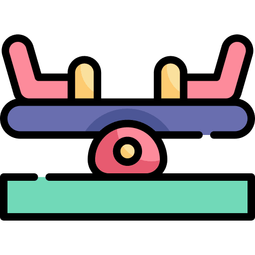 Seesaw amusement park fairground fun icon Seesaw amusement park fairground fun icon