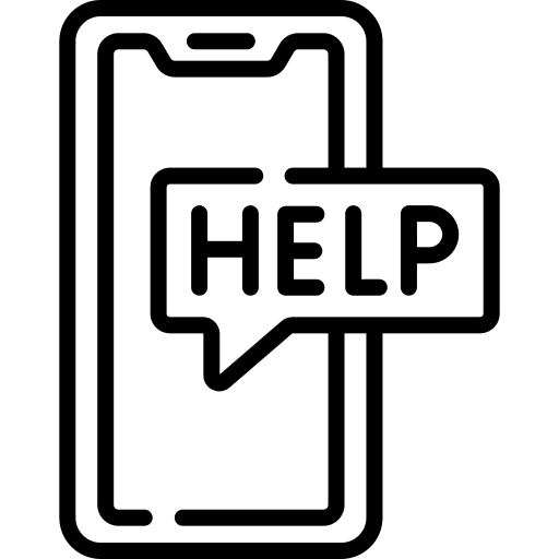 Help speech bubble support smartphone icon Help speech bubble support smartphone icon