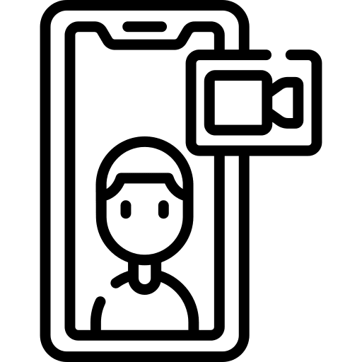 Videocall smartphone contact user icon Videocall smartphone contact user icon