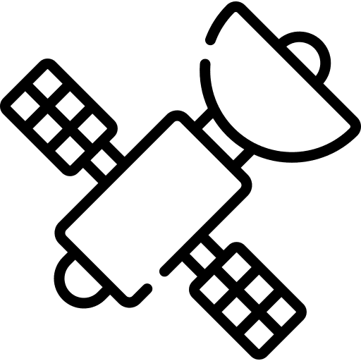 Satellite communications technology connection icon Satellite communications technology connection icon