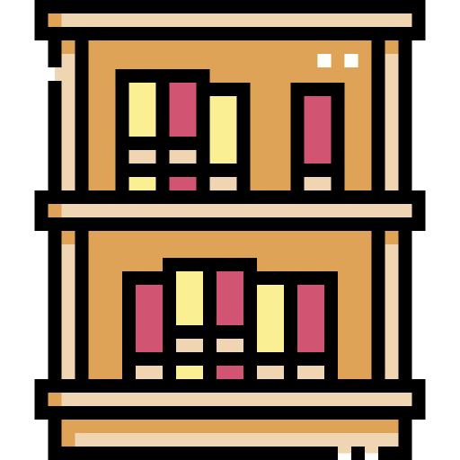 Bookshelf storage furniture and household furniture icon Bookshelf storage furniture and household furniture icon