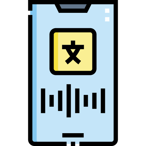 Mobile app smartphone translator language icon Mobile app smartphone translator language icon