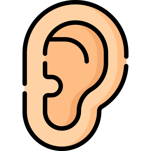 Ear listen healthcare and medical body part icon