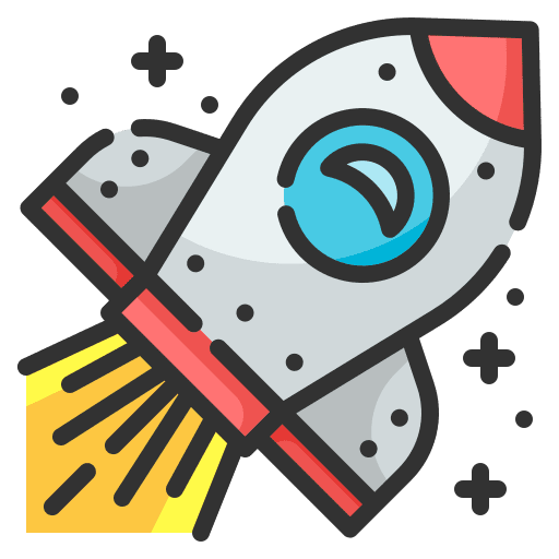 Rocket space startup launch icon Rocket space startup launch icon
