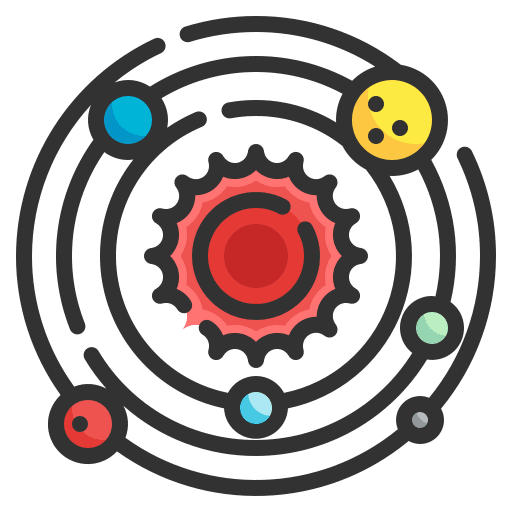 Solar system space miscellaneous science icon Solar system space miscellaneous science icon