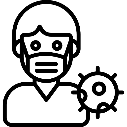 Man biology disease coronavirus icon