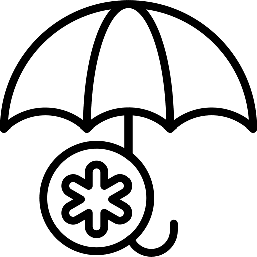 Medical insurance umbrella logistics delivery protection icon