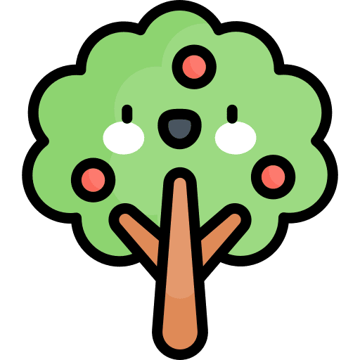 Apple tree botanical fruit tree icon