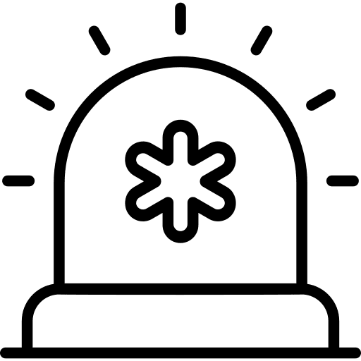 Siren flashlight emergency danger icon
