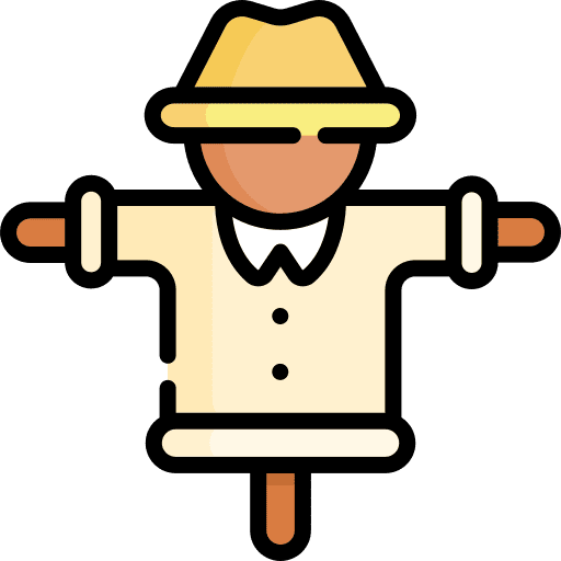 Scarecrow character rural garden icon Scarecrow character rural garden icon
