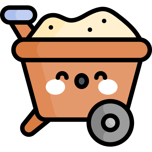 Wheelbarrow worker trolley construction icon Wheelbarrow worker trolley construction icon