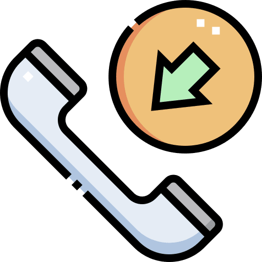 Inbound arrow phone call communications icon