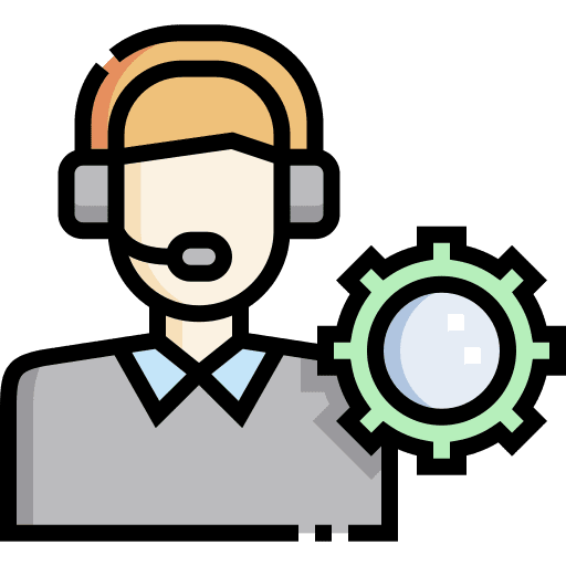 Customer service agent blonde telemarketer call icon Customer service agent blonde telemarketer call icon