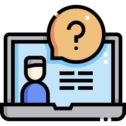 Laptop question mark online speech bubble icon Laptop question mark online speech bubble icon