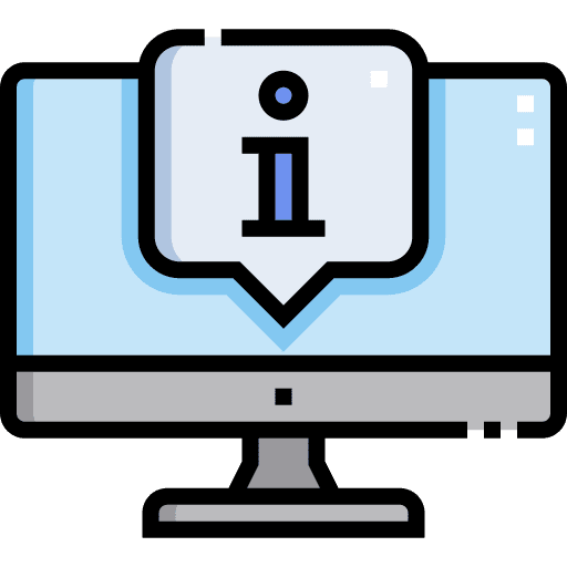 Monitor info sign communications icon Monitor info sign communications icon