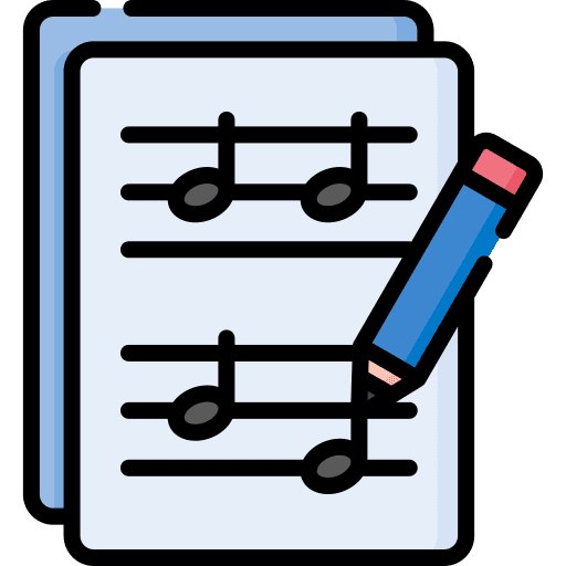 Music score page quaver music and multimedia icon