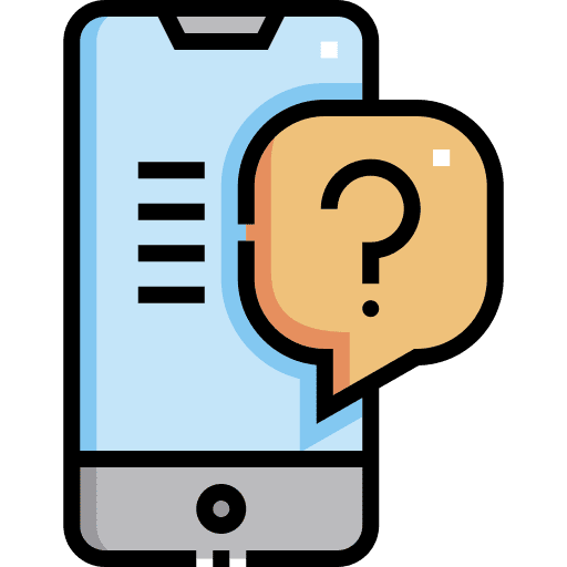 Smartphone doubt smartphone education icon Smartphone doubt smartphone education icon