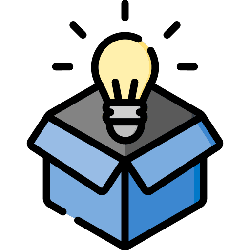 Think outside the box creative light bulb think outside the box icon