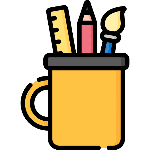 Pencil holder paint brush business and finance education icon Pencil holder paint brush business and finance education icon