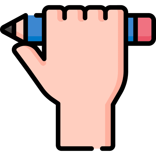 Hand hand writing student icon Hand hand writing student icon
