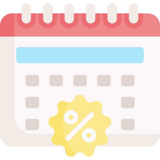 Calendar sales time and date discount icon Calendar sales time and date discount icon