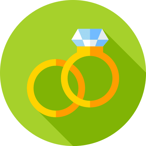 Wedding rings ring love and romance couple icon
