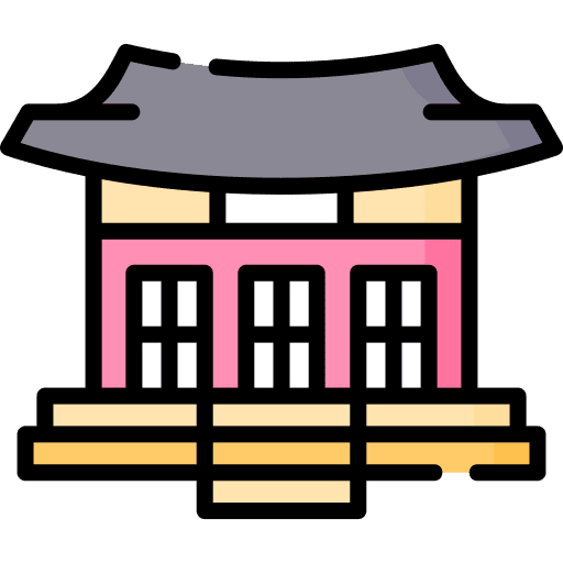 Hanok korean building house icon